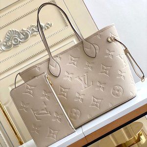 LV Neverfull Leather Cream Bagwallets